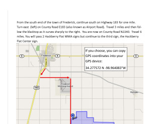 Preview of View Map with Written Directions to the Hackberry Flat Center